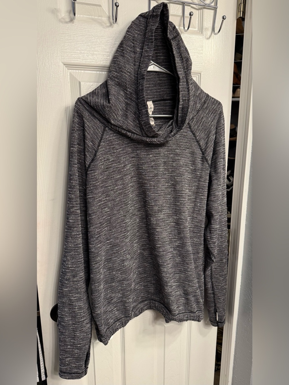 lululemon athletica Heathered Charcoal Cowl Neck Sweater size 12